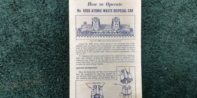 LIONEL # 6805 ATOMIC WASTE DISPOSAL CAR INSTRUCTIONS PHOTOCOPY | eBay