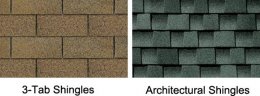 3-tab vs architectural roofing shingles