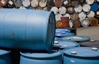 hazardous waste barrels in oklahoma city awaiting disposal